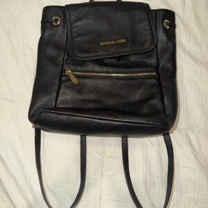 Michael Kors Black Backpack with Gold Accents